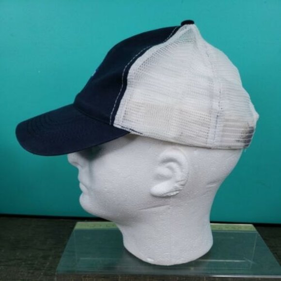 Pabst Blue Ribbon Beer PBR Mesh Back Trucker Hat Blue and White - Picture 6 of 10